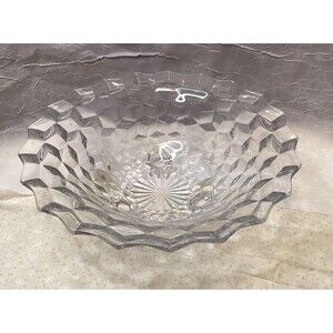 Fostoria American Clear Glass 10 1/2" 3-Toed Fruit Serving Bowl Vintage Decor
